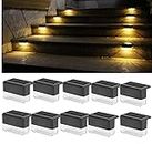 10 Pack Solar Railing LED Lights Outdoor, Waterproof Solar Step Light Used for Stairs, Fence, Deck, Garden, Patio Yard, Porch (Noir)