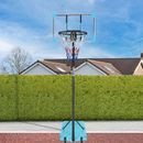 Panarciss Adjustable Height 26" W Steel Portable Full-Size Basketball Hoop Steel/Polycarbonate in Orange | 105 H x 28 W x 29 D in | Wayfair