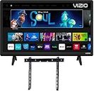 VIZIO 24" Inch Class D-Series LED 720P Smart TV Apple AirPlay 2 and Chromecast Built-in + Wall Mount (No Stand) - D24H-J09 (Renewed)