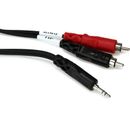 Hosa CMR-215 Stereo Breakout Cable - 3.5mm TRS Male to Left and Right RCA Male - 15 foot