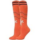Nivia Rabona Football Super Stockings for Men & Women, Knee Length Stockings, Football Socks, Soccer Socks, Sports Socks, Polyester Blend (Orange) Size - S