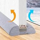 Yotache Draught Excluder for Door 90cm, Right Angle Design-100% Fits Door, Adjustable Length,Washable Stretch Jersey Fabric for Reduce Noise Draught Dust