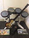 Xbox 360 - RockBand / Guitar Hero Bundle Drum + Hofner Guitar Band In a Box