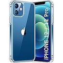 TheGiftKart Ultra-Hybrid Clear Back Case Cover for iPhone 12/12 PRO | Shockproof Design | Camera Protection Bump | Hard Back | Bumper Case Cover for iPhone 12/12 Pro (PC, TPU | Transparent)