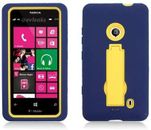 Aimo 3 in 1 Kickstand Layer Case for Nokia Lumia 521 - Navy Blue/Yellow