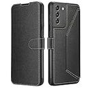 ELESNOW Case for Samsung Galaxy S21 5G, Premium Leather Wallet Flip Case Cover Magnetic Closure Compatible with Samsung Galaxy S21 5G (Black)