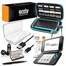 Orzly 2DSXL Accessories, Ultimate Starter Pack for New Nintendo 2DS XL (Bundle includes: Car Charger/USB Charging Cable/Blue Stripe Edition Console Case & more