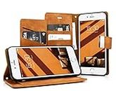 MyGadget Custodia Flip Cover per Apple iPhone 6 | 6s Chiusura magnetica - Portafoglio Funzione Stand & Porta Carte - Case a Libro in Similpelle PU - Marrone