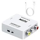 Sounce HDMI to RCA,HDMI to AV, 1080P HDMI to 3RCA CVBS AV Composite Video Audio Converter Adapter Supports PAL/NTSC with USB Charge Cable for PC Laptop HDTV DVD