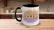 Christian Friendship Mug for Women Encouragement Gifts Pray More Worry Less