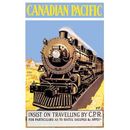 Buyenlarge Canadian Pacific - Insist on Traveling by C.P.R. by Fred Gardner Vintage Advertisement in Blue/Brown/Yellow | 28 W in | Wayfair