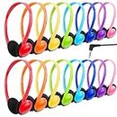Wensdo 16 Pack Classroom Headphones Bulk for Kids School, Class Set Headphones for StudentsTeens Toddler Childern and Adults (Multi-Color)