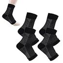 YEJAHY 2 paires de chaussettes de compression orthopédiques Tieberg, support de cheville de compression du pied, adaptées aux hommes et aux femmes pour protéger les chevilles (noir, S/M)