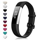 TreasureMax for Fitbit Alta HR Bands and Fitbit Alta Bands, Adjustable Soft Silicone Sports Accessories Bands for Fitbit Alta HR/Fitbit Alta, Black, Small(5.5-6.7 Inch)