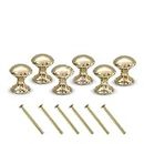 ANTLANTIC CREATIO Brass Knobs for Cabinets and Cupboards Drawers/Wardrobe/Kitchen Door Pull Handle Knobs(25mm, Brass) -Pack of 6 (Brass Plain)