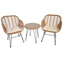 3pc Lounge Set Outdoor Furniture Rattan Wicker Chair Table Garden Patio Balcony