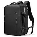 HOMIEE Business Travel Laptop Backpack, 40L Expandable Flight Approved Carry-OnBackpack, 15.6 Inch Waterproof Luggage Backpack, Large Capacity Travel Backpack, Black
