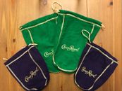 Crown Royal Bags - 2 Green 750ml & 2 Purple 375ml - Quilt Patch Gift Bag/Storage