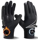 Winter Gloves for Men Women Thick Warm Touch Screen Water Resistant Windproof Anti-Slip Running Gloves for Cycling Driving Hiking