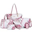 2E-youth Designer Purses and Handbags for Women Satchel Shoulder Bag Tote Top Handle Bag, 1c-pink&white