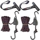 Kayak tie Down Straps Bow and Stern tie Downs Loops Strap Ratchet Rope Canoe Pulley Hanger Anchor Point Tying Kits