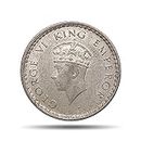 Scarce 1/4 Rupee George VI King & Emperor 1939 Silver Coin, British India Uniform Coinage, 100% Authenticity Assurance - COINIACS