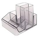 Umi. Desk Organizer Stationery Storage Stand And Pen-Pencil Holder For Office-Home Supplies (Smoke Grey Pen Stand, Plastic)