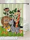 Lushomes Shower Curtain, Kids Printed, Polyester Waterproof 6x6.5 ft with Hooks, Non-PVC, Non-Plastic, for Washroom, Balcony for Rain, 12 Eyelet & no Hooks (6 ft W x 6.5 Ft H, Pk of 1)