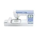 Brother PE900 Embroidery Machine, 193 Built-in Designs, 5" x 7" Hoop Area, Large 3.7" LCD Touchscreen, USB Port, 13 Font Styles, White