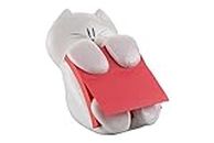 Post-it Dispenser Z-Notes CAT, Pack of 1 Pad, 90 Sheets per Pad, 76 mm x 76 mm, Pink Color - For Convenient One-Hand Dispensing on Your Desk