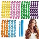 Evolluxi Hair Curlers Spiral Curls Styling Kit, No Heat Curler Natural Curl Long Hair Rollers Wave Former Styles with 2 Pieces Styling Hooks Tools for Most Women Girls Hairstyles (Pack of 21)