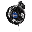 Streetwize - 360° Car Fan with 2 Speed Controls - 12V Portable - 3 Single Oscillating Power - 1 Metre Cable - Helps to keep the vehicles interior cool for comfort whilst travelling Black