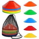 Taicols Agility Field Cones, 20 Pcs Soccer Markers Disc with Net Bag, Pro Disc Cones for Training Football, Soccer Cones Training Equipment for Low Profile Field Markers Training Football Basketball