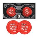 Car Cup Holder Coasters, 2 Pcs 2.75 Inch Non-Slip PVC Insert Cup Coaster, Anti-Scratch Auto Cup Mats for Women Men, Vehicle Interior Accessories Universal for Car, SUV, Truck (Red-4)