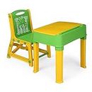 Primelife Adjustable Study Table & Chair Set for Kids Boys and Girls with Small Box Space for Pencils and Other Stationery Plastic Study Table (Green)(3-15 Years)