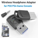 for PS5 PS4 Game Console Wireless Headphone Adapter Receiver PC Headset Bluetooth Audio Adapter 2 in