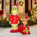 Airblown Inflatable Grinch  Max Christmas Present 5.5Ft  65th Anniversary Decor