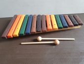 15 Note Wooden Xylophone Handmade & Colour Coded Complete with Beaters, GC