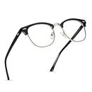 Dervin Blue Light Blocking Blue Cut Zero Power anti-glare Square Eyeglasses, Frame for Eye Protection from UV by Computer/Tablet/Laptop/Mobile