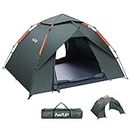 Amflip Camping Tent Automatic 3 Man Person Instant Tent Pop Up Ultralight Dome Tent 4 Seasons Waterproof & Windproof Camping Tent with Removable Outer Tarpaulin, Double Layers (army green)