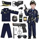 Police Officer Costume for Kids, Police Costume for kids, Halloween Costume for Kids, Role Play Kit for Boys Girls
