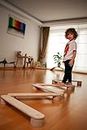 PSWOOD Wooden Balance Board for Children, Balance Toys for Kids, Balance Beam for Kids Size - 24 x 3 x 1.4 (Inch) (4 Piece
