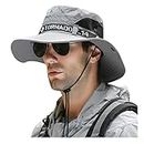 JMP Outdoor Fishing Hat Sun Protection Hat Mountaineering Hat Fisherman Hat Big Brim Hat Breathable Sun Protection Hat Foldable for Unisex (Grey)