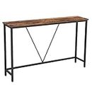 VASAGLE Console Table with Sturdy Steel Frame for Entryway, Living Room, Bedroom, Industrial Style, Brown Vintage and Black, Wood Material: Alloy, 120 x 23 x 74 cm (L x W x H)