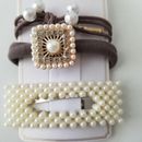 Anthropologie Accessories | Anthropologi 3 Pcs Hair Assesorie Faux Pearl Sets New | Color: Brown | Size: Os