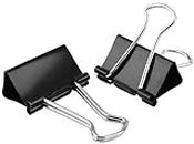 XFentech Large Foldback Binder Clips - 51mm Binder Clips Paper Clips Metal Black Bulldog Clips Clamps 2 inch Stationary Clips for Office Home Supplies 10PCS