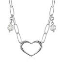 Katia Designs Open Heart Necklace – Chic Love Symbol Pendant, Layered Chain for Women, Silver Finish
