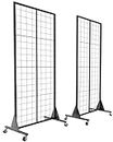 Blasinc 2-Pack 2'x5.5' Ft Gridwall Panel Display Stand Heavy Movable Floorstanding Grid Wall Panels Retail Display Rack Craft Show Wire Grid Wall with T-Base 2-Pack Black