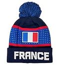 Country Winter Hat, Adult Knit Warm Hat Casual Active Sports Pom Soccer Beanie (France) Blue