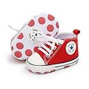 Babycute Infant Boys Girls Soft Sole Anti-Slip Canvas Summer Shoes Soccer Cowboys Classic Casual Sport Sneakers Red (6-12 Months Child UK:2)
